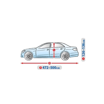 Wodoodporny nieprzemakalny pokrowiec plandeka na samochód Basic Garage XL (sedan) 472-500cm